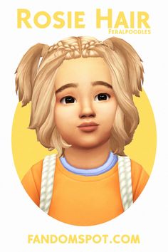 # 16 in our list of toddler maxis-match CC. This adorable hairstyle features pigtails, braids, and comes in multiple swatches. Cute! Kids Hairstyles Sims 4 Cc, Infant Hair Sims 4 Maxis Match, Toddler Hairstyles Sims 4, Sims 4 Toddler Maxis Match Cc, Sims 4 Kid Cc Maxis Match, Maxis Match Toddler Cc, Sims Cc Toddler Hair, Sims 4 Kids Hair Maxis Match