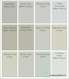 the different shades of gray paint for walls and ceilings in various colors, including white