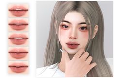 an animated image of a woman's lips with different angles and makeup looks on her face