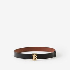 Leather Reversible TB Belt in Black/tan/gold - Women | Burberry® Official Eid Gifts For Her, Burberry Monogram, Personalized Scarves, Thomas Burberry, Holdall Bag, Changing Bag, Shoe Gifts, Boot Pumps, Scarf Jewelry