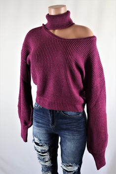 Size: XS, Color: Magenta Magenta Outfit Color Combos, Magenta Outfit, Pink Sweatshirt Outfit, Magenta Sweater, Instagram Clothing, Half Sweater, Cutout Sweater, Color Magenta