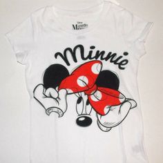 Disney Minnie Mouse Girls T-Shirt White Xs 4-5 Or S 6-6x Nwt Painting Kids, Minnie Mouse Shirts, Minnie Shirt, Disney Outfit, Minnie Mouse Girl, Mini Mouse, Girls T Shirt, Disney Shirts, Disney Outfits