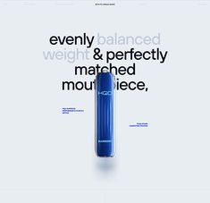 an ad for hoboc featuring a blue object with the words evenly balanced and perfectly matched