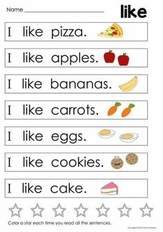 an english worksheet with words and pictures for kids to learn how to read