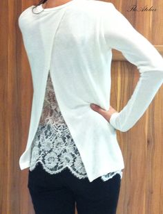 White Cotton Lace Women Blouse / Long Sleeve Lace by FloAtelier Chic Long Sleeve Lace Top With Lace Trim, Chic Long Sleeve Lace Top With Lace Collar, Casual Long Sleeve Lace Top With Lace Collar, White Long Sleeve Tops With Lace Sleeves, White Long Sleeve Lace Top For Fall, Long Sleeve Lace Trim Party Tops, Party Long Sleeve Tops With Lace Trim, Casual Long Sleeve Lace Trim Top, Casual Long Sleeve Tops With Lace Cuffs