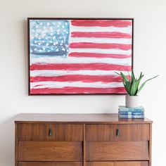 fb-feed Modern Patriotic Decor, Modern Americana Decor, Abstract American Flag, Patriotic Bedroom, Watercolor American Flag, Sailing Painting, American Flag Wall Art, Lindsay Letters, Americana Art