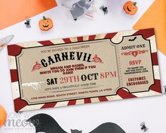 this is an image of a halloween party ticket