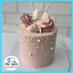 blushing beauty - gluten free Birthday Cake With Pearls, Cake With Pearls, 15th Birthday Cake, Gluten Free Birthday Cake, 15th Birthday Cakes, Oreo Buttercream, Chocolate Pieces, Buttercream Cake Decorating, Specialty Cake