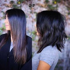 Before And After Haircut, Wavy Hairstyles Medium, Medium Short Hair, Hair Styles 2017, Hair Color And Cut, Dark Brown Hair, Hair Envy, Hair Today, Great Hair