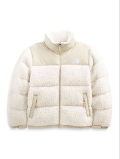 Wishlist Items Aesthetic, White Puffer Coat Outfit, North Face White Puffer Jacket, Fall Wishlist, Cold Jacket, Winter Wishlist, Girly Christmas Gifts, Puffer Jacket Outfit