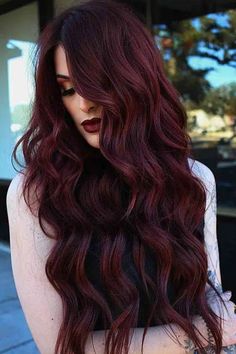 Wine Country Red Hair, Chocolate Cherry Red Hair Color, Level 3 Red Hair, Dark Hair Color Ideas For Brunettes Red, Cool Burgundy Hair Color, Dark Mohagany Hair, Dimensional Dark Red Hair, Merlot Hair Color With Highlights, Brunette Hair Trends 2023