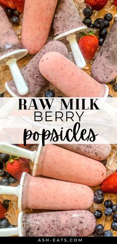 Popsicles Recipes, Milk Popsicles, Raw Dairy, Berry Popsicles, Dairy Recipes, Healthy Ice Cream Recipes, Nut Free Recipes, Healthy Holiday Recipes, Animal Based