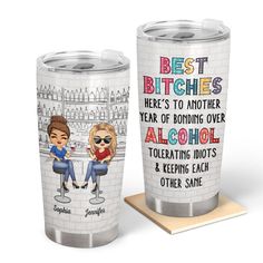 Here's To Another Year Of Bonding Over Alcohol White Best Friends - Be - Wander Prints™ Funny Sister Gifts, Siblings Funny, Dear Sister, Sisters Funny, Bff Gifts, Personalized Decor, Personalized Tumblers, Coffee Travel, Custom Tumblers