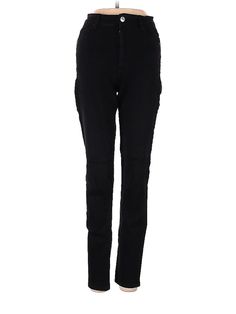 Zara Jeans Size: 2 Black Bottoms - used. 92% Cotton, 6% Other Materials, 2% Elastane, Cropped, High Rise | Zara Jeans - High Rise: Black Bottoms - Size 2 Cheap Fitted Zara Bottoms, Black Jeggings, Zara Jeans, Black Bottoms, High Jeans, Jeggings, Do Good, Second Hand Clothes, Clean Out