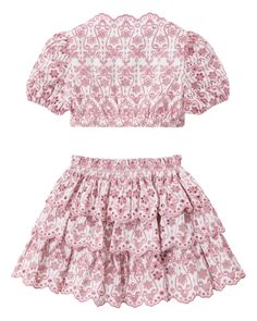 Pink Embroidered skirt and top set Crop And Skirt, Crop Tops For Kids, Crop Top Pink, Embroidered Crop Tops, Baby Boy Accessories, Skirt And Top Set, Skirt And Top, Embroidered Skirt, Luxe Fashion