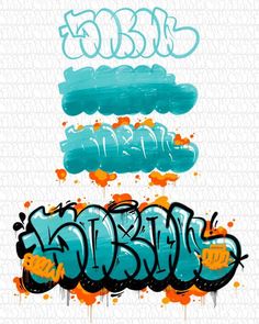 graffiti font and numbers on a white background