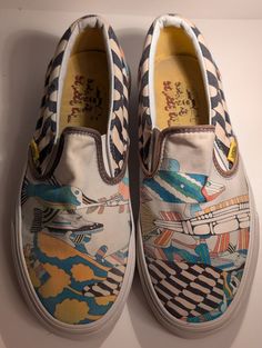 Vans Slip On The Beatles Submarine Sea of Monsters Shoe Men Size 8 Women 9.5 Lightly worn and in very good condition. Please message me with any questions. Thank you Sea Of Monsters, Shoe Men, Vans Slip On, Painted Clothes, Size 8 Women, Painted Shoes, Submarine, The Beatles, Shoes Mens