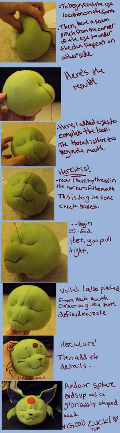 the instructions for making a stuffed animal frog