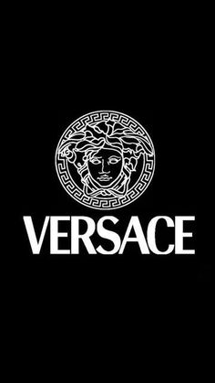 the versa logo on a black background with white letters and an image of a lion's head