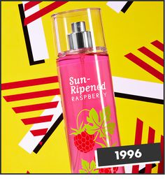 Sun-Ripened Raspberry, 1996. Perfect for study hall, prom and basically your whole life! Bath And Body Works Perfume Dream Bright, Bathandbodyworks Body Spray, Sun Ripened Raspberry Bath And Body Works, 90s Bath And Body Works, Strawberry Shortcake Perfume Bath And Body Works, Bath Supplies, Study Hall, Best Home Fragrance, Body Fragrance