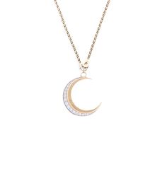 Description Handcrafted in 18 karat Yellow Gold, this Medium Belcher 36" Sister Hook Crescent story represents the crescent moon which was chosen from the latin word "crescere," to grow. Every day is a new day to work towards truth and balance. We have a choice regarding what kind of energy we want to put out there in the world. The necklace is composed of our medium belcher chain and anchored to the chain are sister hooks that fit perfectly intertwined with each other. This necklace can be worn Fine Jewelry Crescent Moon Charm Necklace, Yellow Gold Half Moon Jewelry With Moon Charm, 14k Gold Crescent Celestial Necklace, Celestial Crescent 14k Gold Necklace, Celestial Crescent Yellow Gold Necklace, Elegant Sun And Moon Design Half Moon Jewelry, Celestial Crescent Engraved Jewelry, Luxury Yellow Gold Crescent Necklace, Elegant Crescent Engraved Necklace