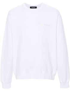 white/multicolour cotton jersey texture logo print to the front and rear slogan print to the rear crew neck drop shoulder long sleeves ribbed cuffs and hem straight hem French terry lining Texture Logo, Hoodie White, Cotton Hoodie, White Hoodie, Logo Print, Drop Shoulder, French Terry, Printed Cotton, Top Brands