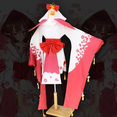 White and White Cosplay Kimono Dress     Condition: Brand New   Color: White and Pink   Size: S-3XL   Material: Cotton and Polyester   Sleeves: Long Sleeves   Included: Belt + Top + Underwear + Sleeve*2 + Waist Bow + Back Bow      Size Information : amp;nbsp;      S size Bust 80-90 Waist 65 Length 75      M size Bust 80-90 Waist 70 Length 75      L size Bust 90-98 Waist 75 Length 80       XL size Bust 90-98 Waist 85 Length 83       XXL code bust 98-108 waist 90 length 86       XXXL Code Bust 98- Red Anime Print Costume, Red Anime Print Costume For Cosplay, Red Anime Print Cosplay Costume, Red Harajuku Style Cosplay Costume, Harajuku Style Red Cosplay Costume, Red Anime Print Costume For Costume Party, Halloween Red Anime Print Cosplay Costume, Halloween Anime Print Red Cosplay Costume, Halloween Red Cosplay Costume With Anime Print