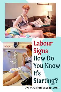 two women sitting on a couch with the caption, labor signs how do you know it's starting?