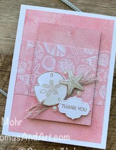 a thank card with a starfish on it