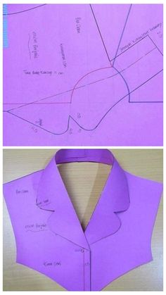 an image of the back and side of a purple shirt