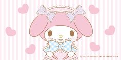 a cute little bunny holding a heart shaped object in her hands with hearts on the background