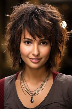 79 Modern Short Shag Haircuts To Rock In 2024 Modern Short Shag, Short Formal Hairstyles, Shag Bob Haircut, Formal Hairstyles For Short Hair, Short Shag Haircuts, Shaggy Short Hair, Hair Dye Ideas