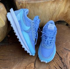 Nike Waffle Sacai, Sacai Outfit, Womens Nike Sneakers, Going Live Tonight, Waffle Sacai, Nike Waffle One, Nike Sacai, Designer Profile, Pretty Shoes Sneakers