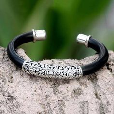 Floral Sterling Silver Cuff Bracelet Silver Braided Bracelet, Floral Cuff, Stones Jewelry, Sterling Silver Bangle Bracelets, Sterling Silver Cuff Bracelet, Silver Bangle Bracelets, Sterling Silver Bangles, Sterling Silver Cuff, Silver Cuff Bracelet