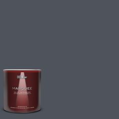 a can of behrorma's marjoiee paint on a gray background