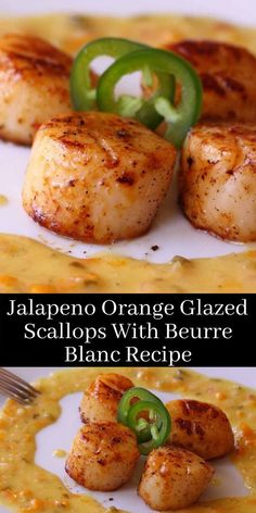 jalapeno orange glazed scallops with beurre blancc recipe