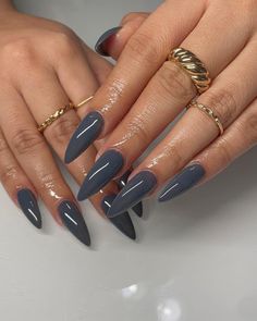 Brown And Grey Nails, Brown Grey Nails, Grey Brown Nails, Blue Brown Nails, Blue And Brown Nails, Brown And Blue Nails, Grey Blue Nails, Grey Nails Design, Blue Grey Nails