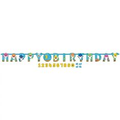 a happy birthday banner with the words happy birthday