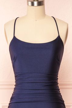 Сексуальна русалка Halter без рукавів темно -сині випускні сукні Fitted Dress With Built-in Bra And Tank Straps, Fitted Ruched Backless Dress For Prom, Blue Fitted Satin Mermaid Dress, Backless Mermaid Dress With Fitted Bodice, Blue Backless Dress With Corset Back, Blue Satin Mermaid Dress For Party, Sleeveless Mermaid Dress With Corset Back For Party, Fitted Mermaid Dress With Spaghetti Straps, Sleeveless Fitted Mermaid Prom Dress