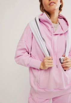 Free People Sprint To The Finish Hoodie | Powder Pink Gym Jacket, Polo Pullover, Hoodie Style, Southern Shirts, Fp Movement, Oversized Hoodie, Powder Pink, Pullover Jacket, Post Workout