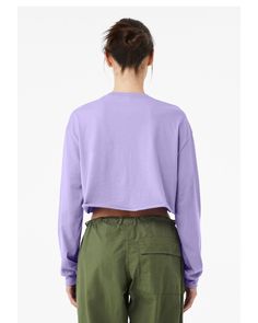 FWD Fashion Ladies' Cropped Long-Sleeve T-Shirt - DARK LAVENDER - S | Bella + Canvas Women's FWD Fashion Cropped Long-Sleeve T-Shirt in Dark Lavender Size Small | Cotton Dark Lavender, St. Patricks Day, Yoga Tank, Cropped Style, Crop Tee, Fast Fashion, Crop Tank, St Patricks, St Patricks Day