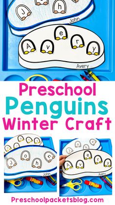 penguins winter craft for preschool and pre school