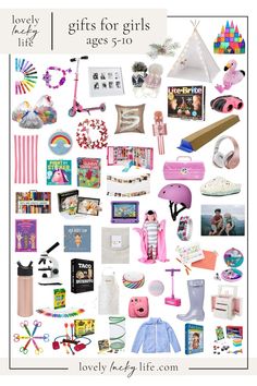 a collage of girls'accessories and gifts for the girl on her birthday day