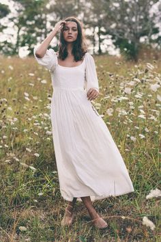 Cotton Wedding Dresses, Prairie Wedding, Greta Dress, Paloma Dress, Audrey Dress, Cotton Wedding, Dreamy Dress, Feminine Outfit, Puffed Sleeves