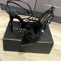 Fashion Nova, Sexy Black Heels, 4 Inche Heel. Brand New, Never Worn! Chic Strappy Heels For Club, Trendy 4-inch Heels For Night Out, Black Strappy Heels For Night Out, Edgy Open Toe Heels For Party, Glamorous Black Strappy Heels, Edgy Club Heels With Pointed Toe, Edgy Pointed Toe Heels For Club, Edgy Party Heels With 4-inch Heel, Edgy 4-inch Heels For Party