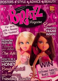 a magazine cover with a barbie doll on it's front and an advertisement for the magazine