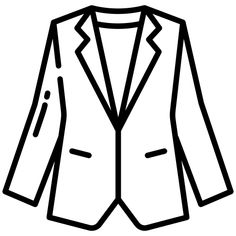 a black and white drawing of a blazer jacket on a mannequin torso