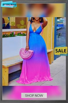 Women's Deep V-neck Sexy Straps Pleated Maxi Dress V-neck Maxi Dress For Beach Season Night Out, Chic V-neck Maxi Dress For Club, V-neck Summer Club Dress, Summer V-neck Club Dress, Summer Club Dress With V-neck, Multicolor V-neck Maxi Dress For Night Out, Trendy V-neck Maxi Dress For Night Out, Trendy V-neck Club Dress, Trendy V-neck Dress For Club