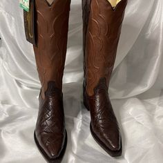 Great For Any Season Brown Pointed Toe Boots With Goodyear Welted Construction, Designer Brown Snip Toe Boots, Luxury Brown Snip Toe Boots, Roper Cowboy Boots, Cowgirl Boots Square Toed, Fringe Cowboy Boots, Pink Cowboy Boots, Square Toe Western Boots, Brown Cowboy Boots