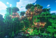 Minecraft Jungle House, Minecraft Treehouses, Real Minecraft, Minecraft Tree, Small Castle, Jungle Tree, Jungle House, Minecraft House Plans